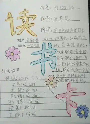 实验小学二(6)班读书卡展示