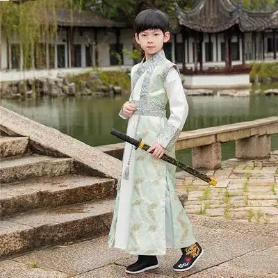 汉服男童秋冬季古装儿童国学少爷公子国风侠客古风小男孩唐装