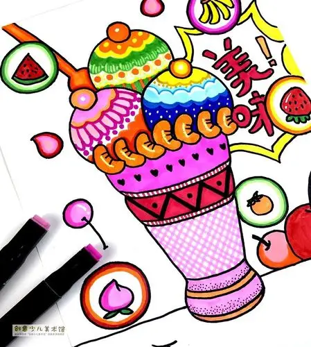 3,通过色彩搭配,表现出画面丰富的色彩.