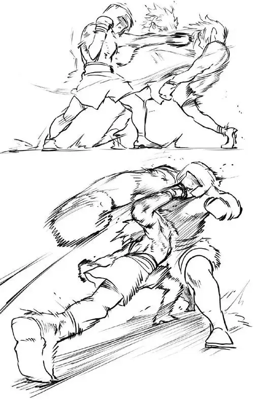 一组打斗人体素材参考详解人体动态姿势的表现方法