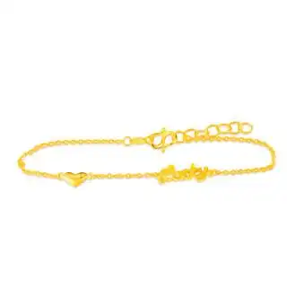 商品菜百首饰 足金lucky字母黄金手链 计价