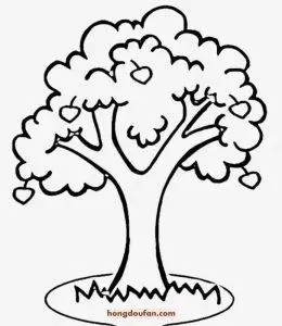 椰子树苹果树椰子树圣诞树卡通大树儿童简笔画