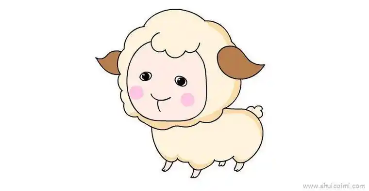 羊儿童简笔画动物彩色