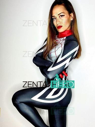 silk cindy moon 蛛丝女款半包英雄紧身衣 神奇蜘蛛cosplay服装女