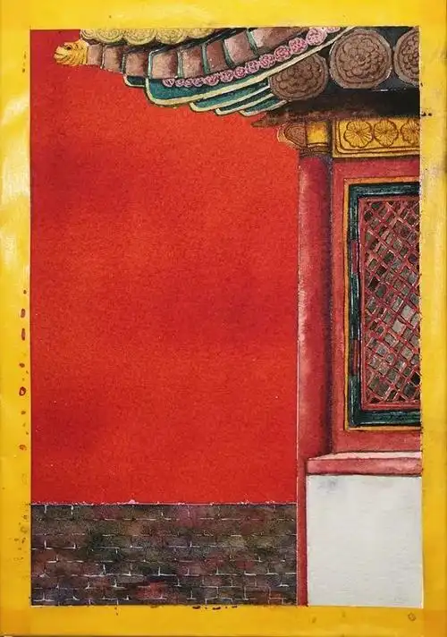 水彩|跟着红喵画故宫之六 - 故宫图画手绘 - 实验室设备网