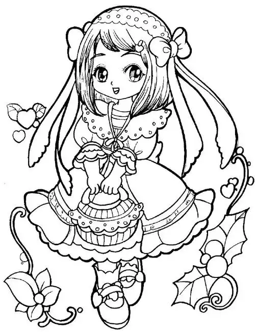 动漫手稿 线描小女孩 绘画素材#每日穿搭##创意设计##今天穿什么