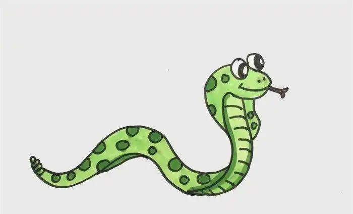 眼镜蛇咬青蛙的简笔画