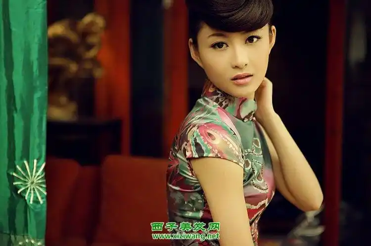 旗袍盘发发型diy效果图