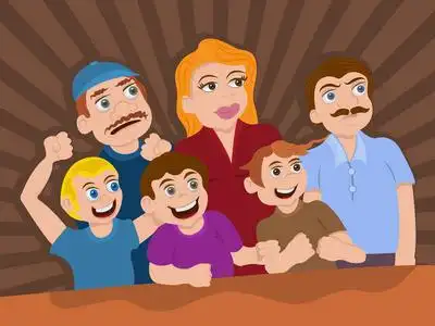 卡通观众或风扇照片