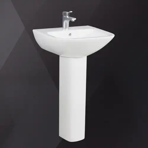 立柱盆落地式陶瓷洗脸盆立式洗手盆陶瓷卫生间阳台立柱洗面盆-报价