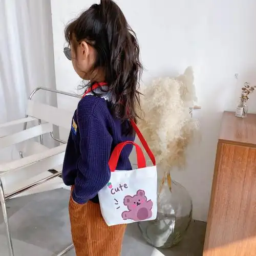 儿童百搭手拎休闲出行帆布芝麻街包包包百搭单肩女士包袋