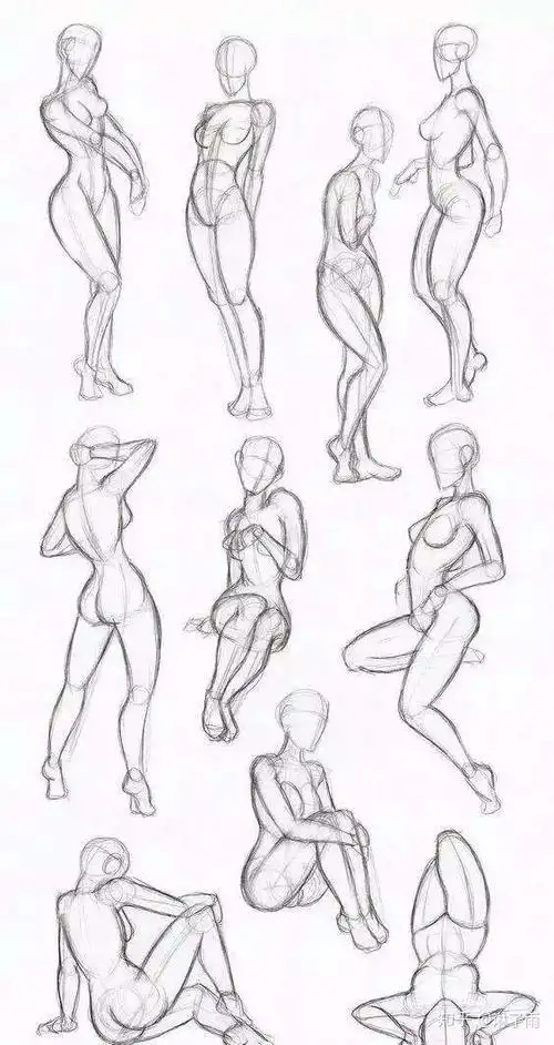 跟着大师学服装人体女性人体比例动态和五官绘画走起