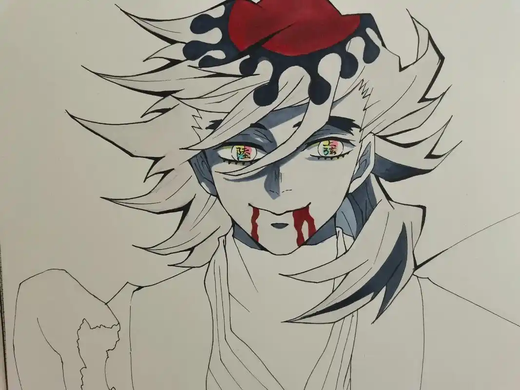 动漫 #手绘 #画渣日常 #鬼灭之刃 童磨大人哦  - 抖音
