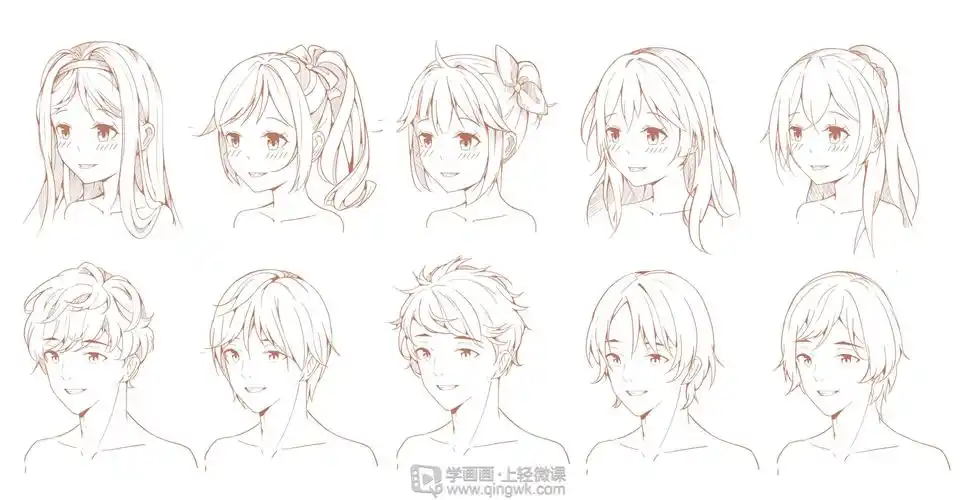 《发型绘制练习—人物发型入门基础训练》by rh-3-228稗bai