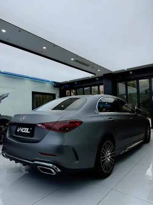 宁波汽车贴膜 奔驰c amg山灰改色