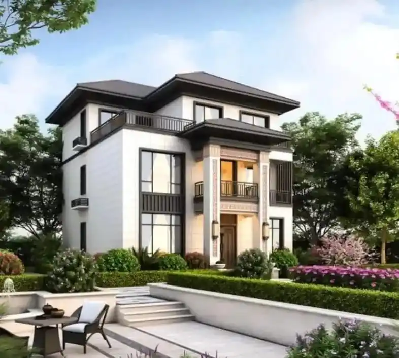 三层网红新中式别墅设计农村盖房自建房设计本 - 抖音