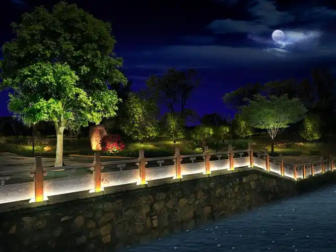 阜南县清河公园,体育公园景观亮化-园林广场-成功案例-合肥新观点照明