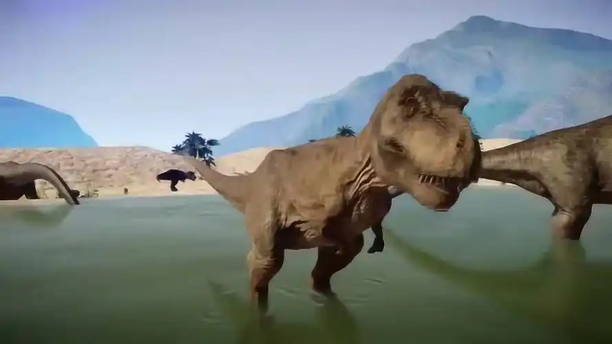 霸王龙在梁龙面前击杀迅猛龙恐龙动漫