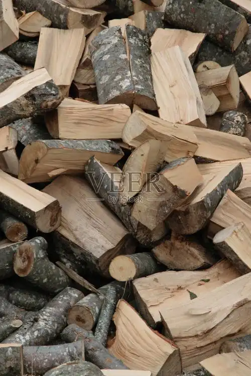 职业田园风光户外冬天褐色材料木材木制柴火木料堆式样纹理叠堆能源