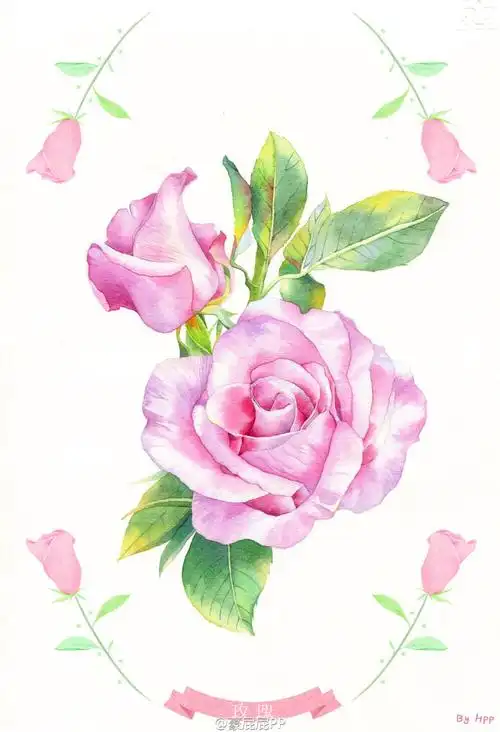 水彩 唯美花卉