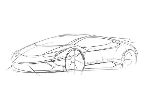 兰博基尼步鄹图线稿～马赛(mars)作品