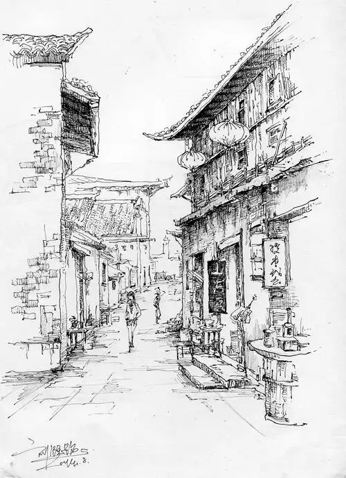 古镇系列速写