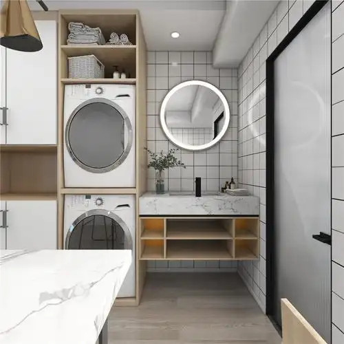 普陀区真光新村38现代简约一室一厅卫生间装修效果图