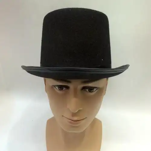 黑色无纺布高帽 美国林肯高帽礼帽 美国南北战争时期权贵人士帽子