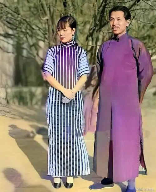 张学良与他的原配妻子于凤至,两人看着还挺般配的