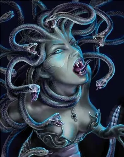 希腊神话中的蛇身女妖,传中被看上一眼就会全身被石化.