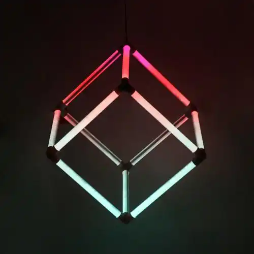 造型软灯管霓虹复古设计酒吧方形定制拼接方块装饰立体吊灯橱窗氛围