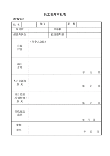 (btrl-313)员工晋升审批表.pdf 1页