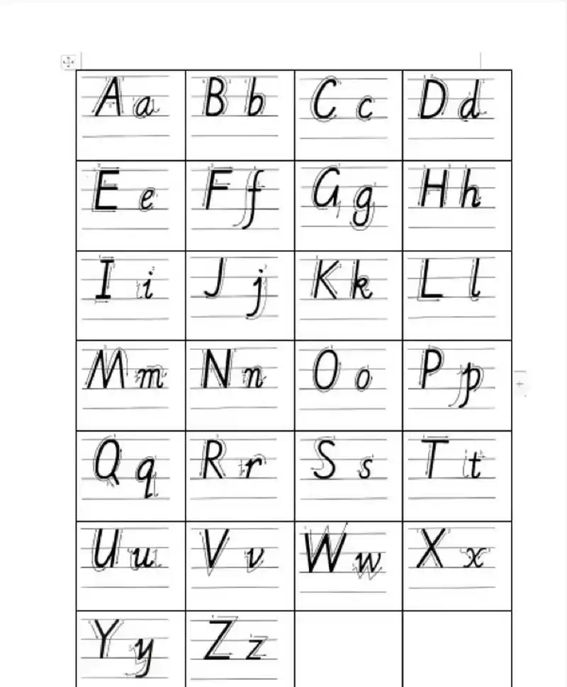 🌈26个英文字母 书写规范表(可打印) 🔔三年级必考,必须会的英文