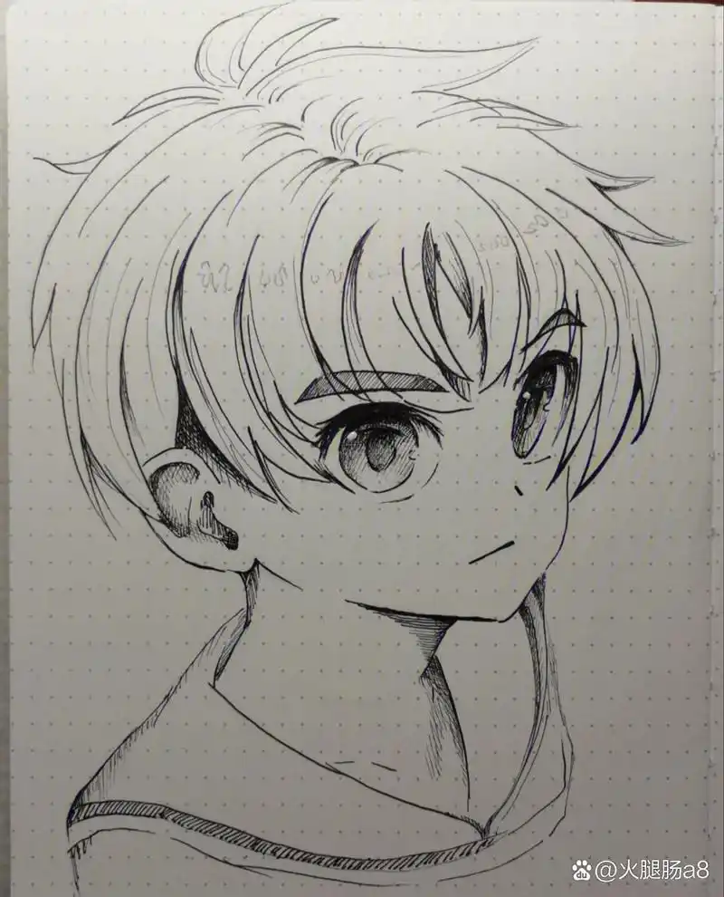 素描画动漫人物#初学者