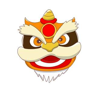 形态可掬小狮子头插画