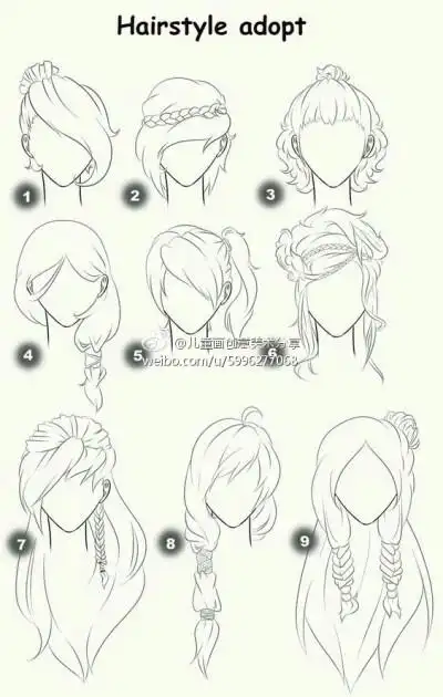 漫画发型学习参考素材