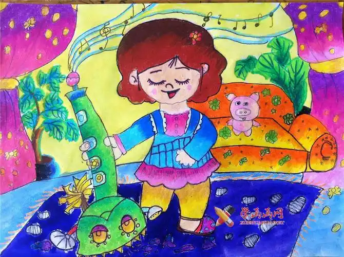 等奖获奖科幻画《妈妈的好帮手》__科幻画_科幻画图片大全_学画画网