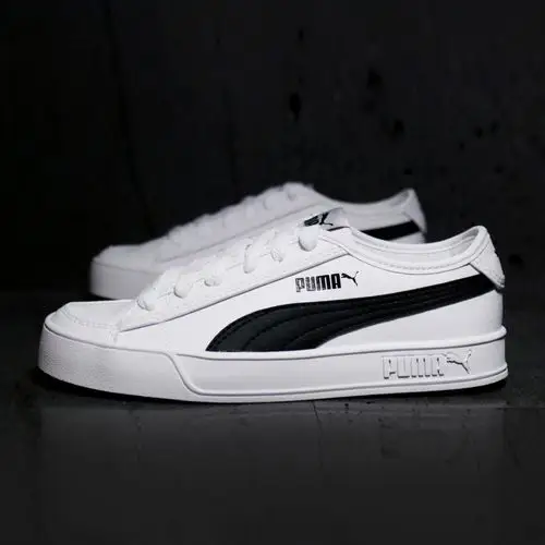 puma黑白情侣板鞋男女休闲鞋367308-02