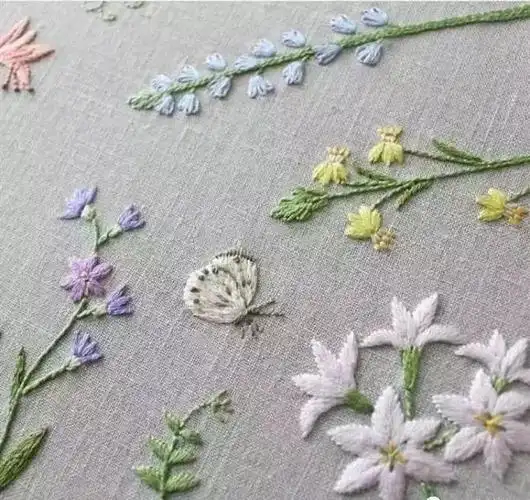 刺绣学会这三种刺绣针法什么样的小清新图案绣不了附12款刺绣图样线稿