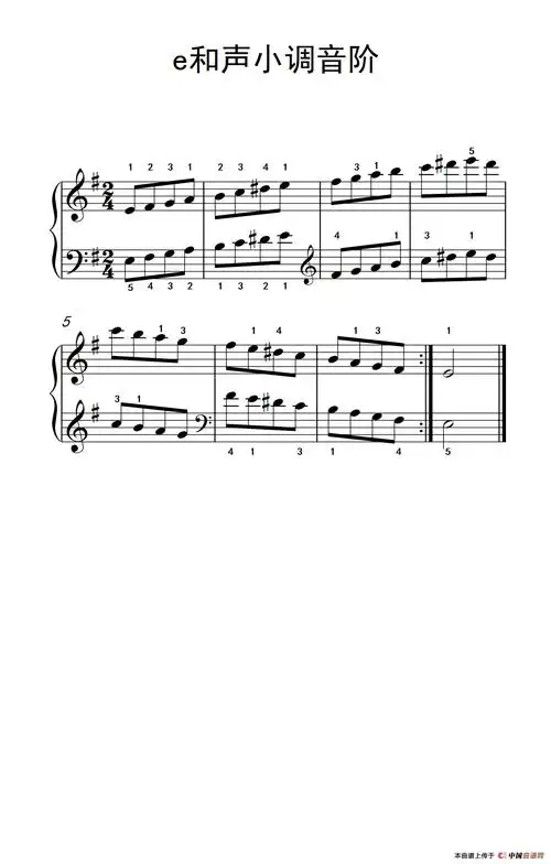e和声小调音阶(中央音乐学院 钢琴(业余)考级教程 1-3级)(1)_261_30_1