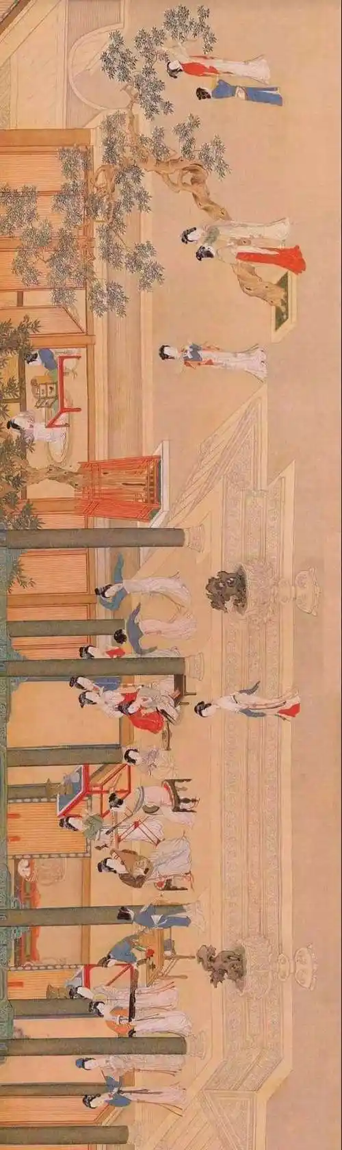 同心画室水墨课程——赏析第十期. 仇英《汉宫春晓图》