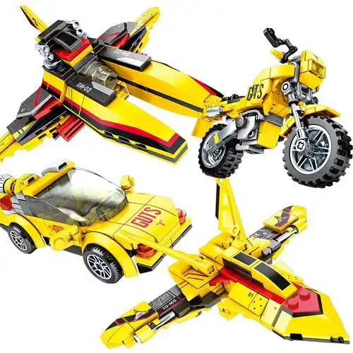 森宝积木宇宙英雄奥特曼模型兼容乐高男孩拼装4合1胜利飞燕号