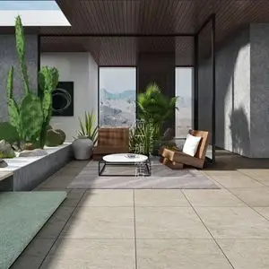 简一大理石瓷砖新堡灰地砖600×600阳台露台灰色瓷砖防滑地砖瓷砖