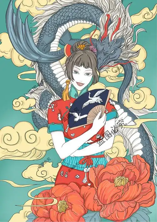 国潮风人物插画插画图片壁纸