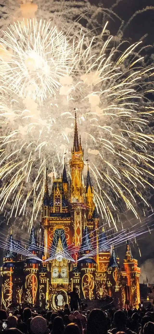 迪士尼烟花聊天背景图