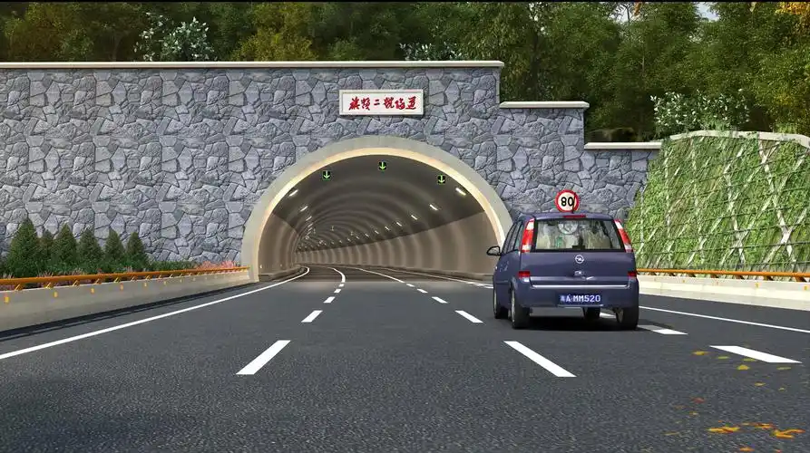 隧道透视 端墙式洞门墙面装饰设计