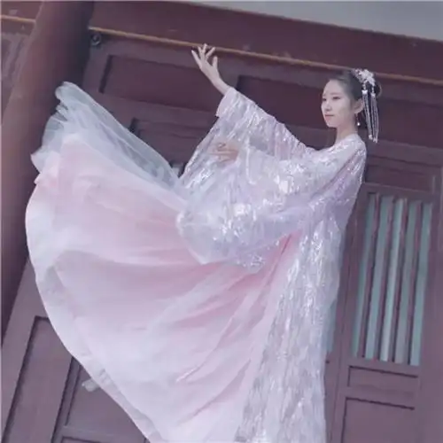 bf汉服女成人鲛人泪大袖汉服女学生古装六米大摆齐胸日常改良汉元素