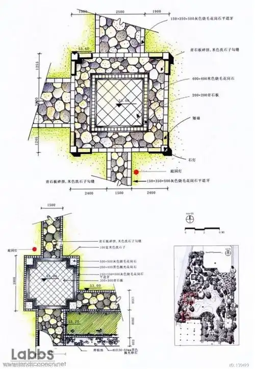分析图画法手绘道路铺装