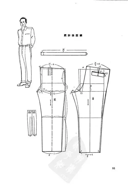 男士裤子剪裁图收集