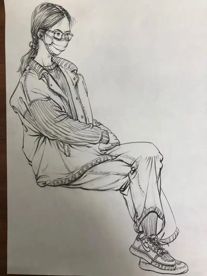 速写人物 #速写人物 #美术老师的日常 - 抖音